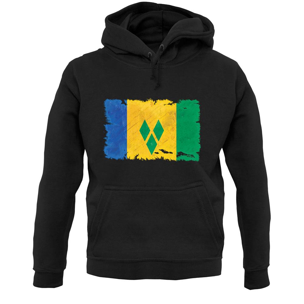 Saint Vincent And The Grenadines Grunge Style Flag Unisex Hoodie