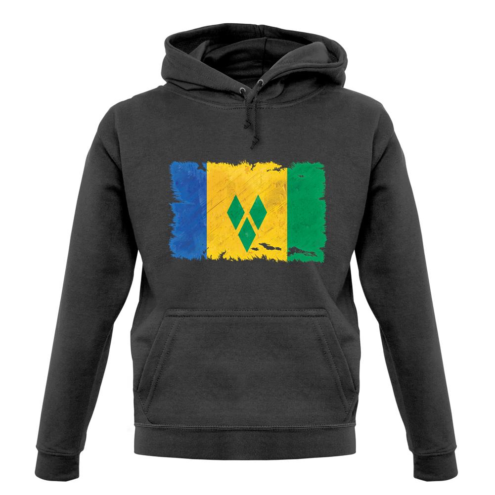 Saint Vincent And The Grenadines Grunge Style Flag unisex hoodie