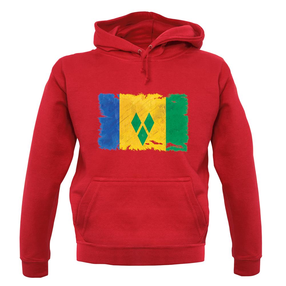 Saint Vincent And The Grenadines Grunge Style Flag unisex hoodie