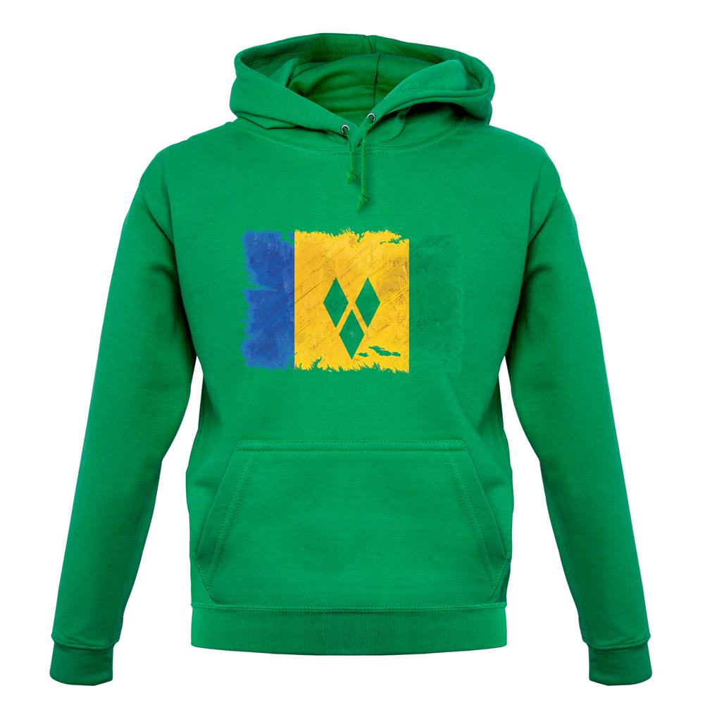 Saint Vincent And The Grenadines Grunge Style Flag unisex hoodie