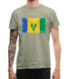 Saint Vincent And The Grenadines Grunge Style Flag Mens T-Shirt