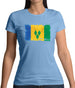 Saint Vincent And The Grenadines Grunge Style Flag Womens T-Shirt