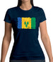 Saint Vincent And The Grenadines Grunge Style Flag Womens T-Shirt