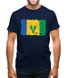 Saint Vincent And The Grenadines Grunge Style Flag Mens T-Shirt