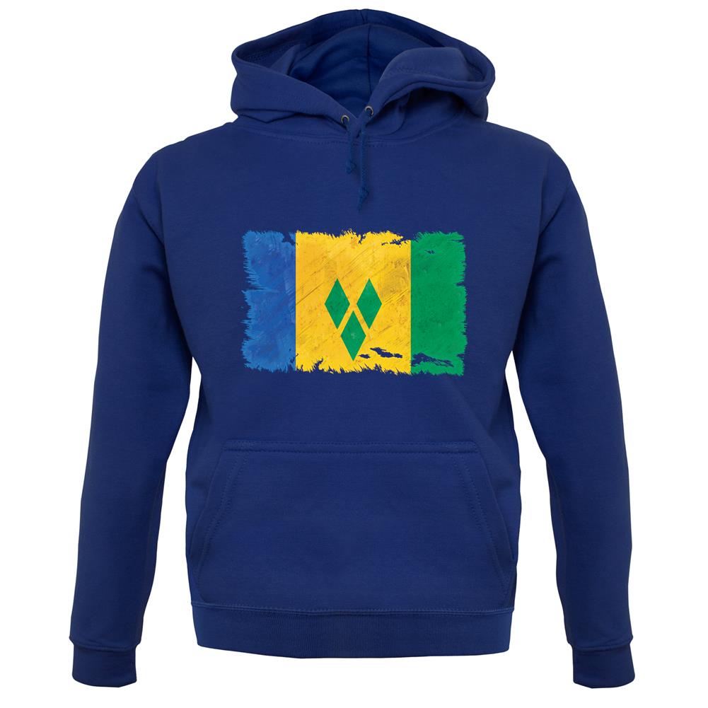 Saint Vincent And The Grenadines Grunge Style Flag unisex hoodie