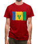 Saint Vincent And The Grenadines Grunge Style Flag Mens T-Shirt