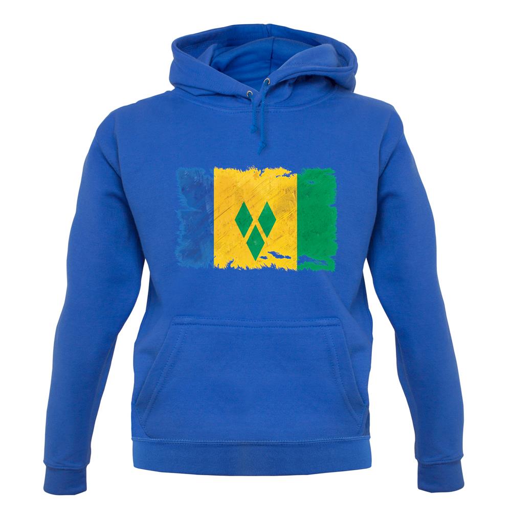 Saint Vincent And The Grenadines Grunge Style Flag unisex hoodie
