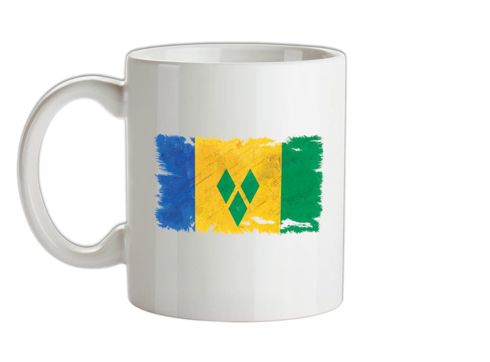 Saint Vincent and the Grenadines Grunge Style Flag Ceramic Mug