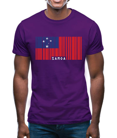 Samoa Barcode Style Flag Mens T-Shirt