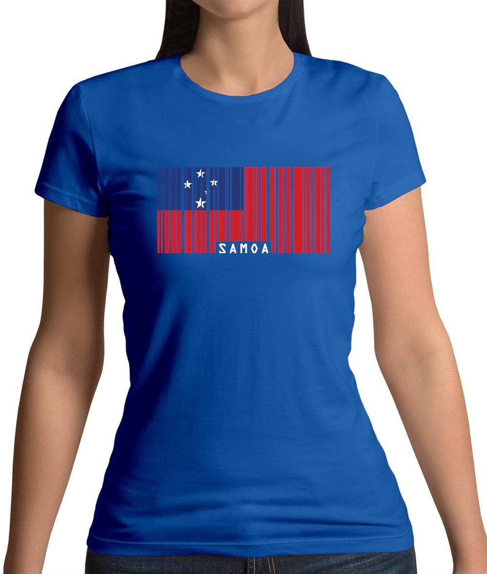 Samoa Barcode Style Flag Womens T-Shirt