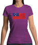 Samoa Grunge Style Flag Womens T-Shirt