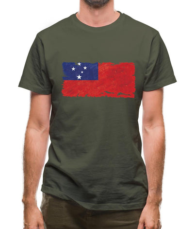 Samoa Grunge Style Flag Mens T-Shirt