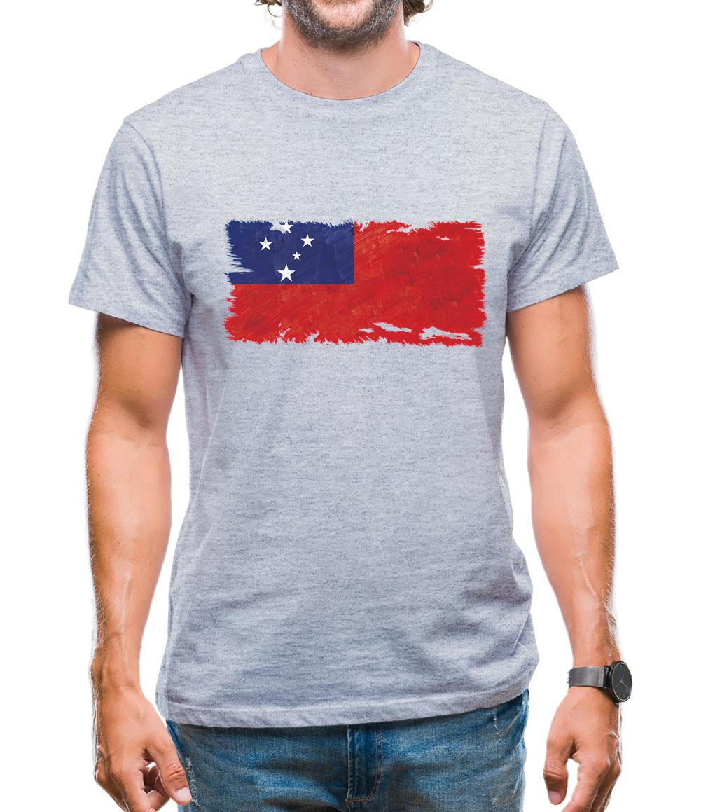 Samoa Grunge Style Flag Mens T-Shirt