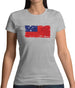 Samoa Grunge Style Flag Womens T-Shirt