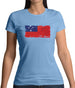 Samoa Grunge Style Flag Womens T-Shirt