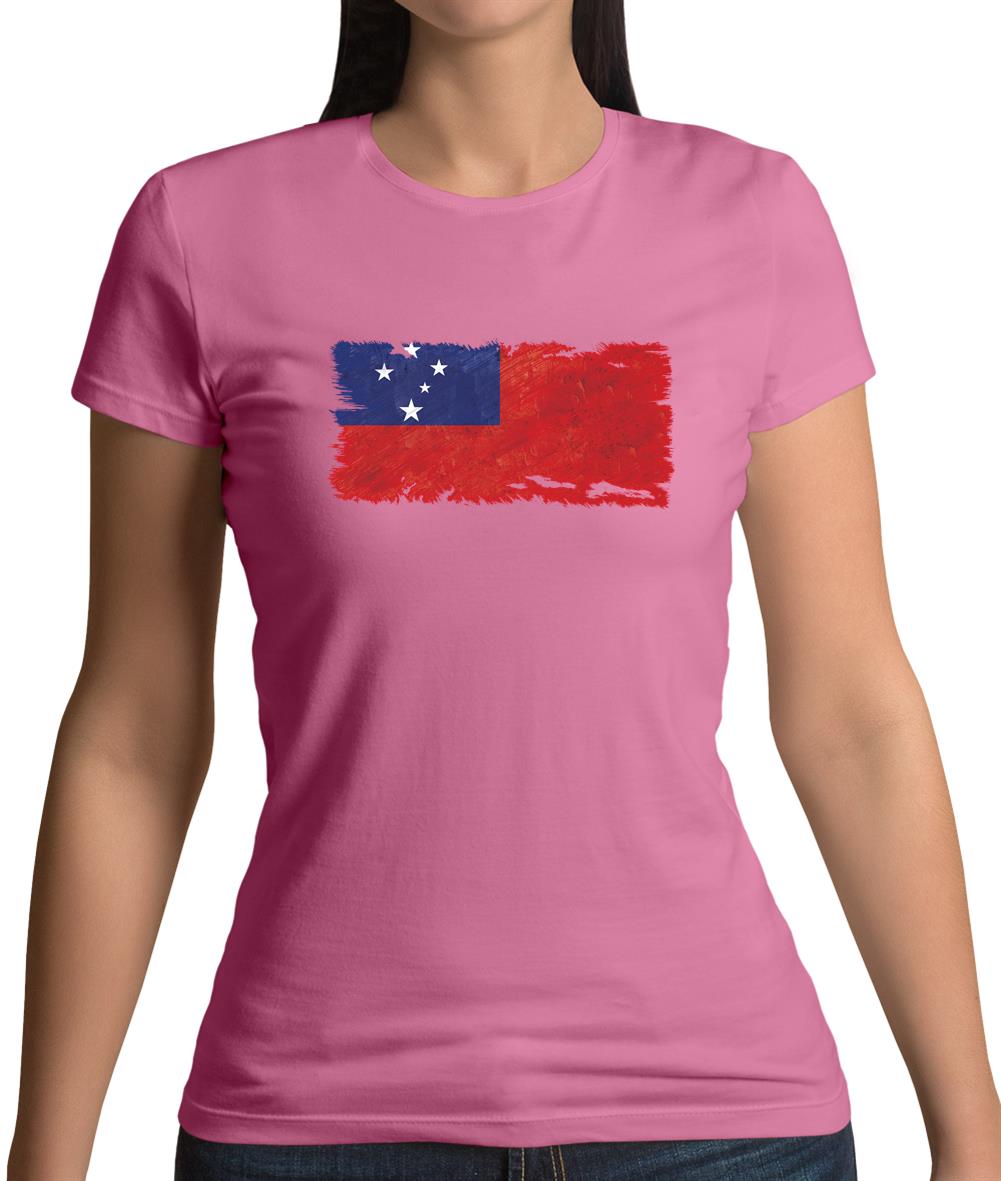 Samoa Grunge Style Flag Womens T-Shirt