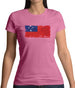 Samoa Grunge Style Flag Womens T-Shirt