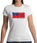 Samoa Grunge Style Flag Womens T-Shirt
