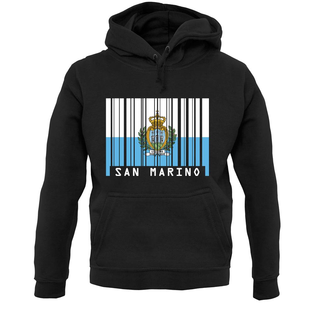 San Marino  Barcode Style Flag Unisex Hoodie