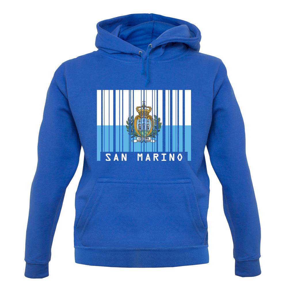 San Marino  Barcode Style Flag unisex hoodie