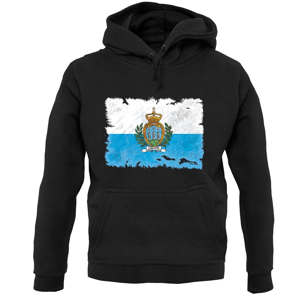 San Marino Grunge Style Flag Unisex Hoodie