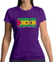 Sao Tome And Principe Barcode Style Flag Womens T-Shirt