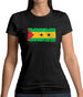 Sao Tome And Principe Grunge Style Flag Womens T-Shirt