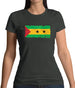 Sao Tome And Principe Grunge Style Flag Womens T-Shirt