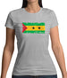 Sao Tome And Principe Grunge Style Flag Womens T-Shirt