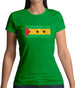 Sao Tome And Principe Grunge Style Flag Womens T-Shirt