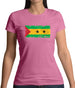 Sao Tome And Principe Grunge Style Flag Womens T-Shirt