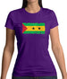 Sao Tome And Principe Grunge Style Flag Womens T-Shirt