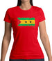 Sao Tome And Principe Grunge Style Flag Womens T-Shirt