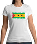 Sao Tome And Principe Grunge Style Flag Womens T-Shirt