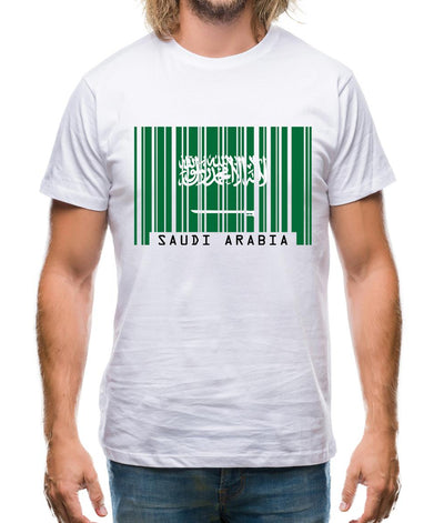 Saudi Arabia  Barcode Style Flag Mens T-Shirt