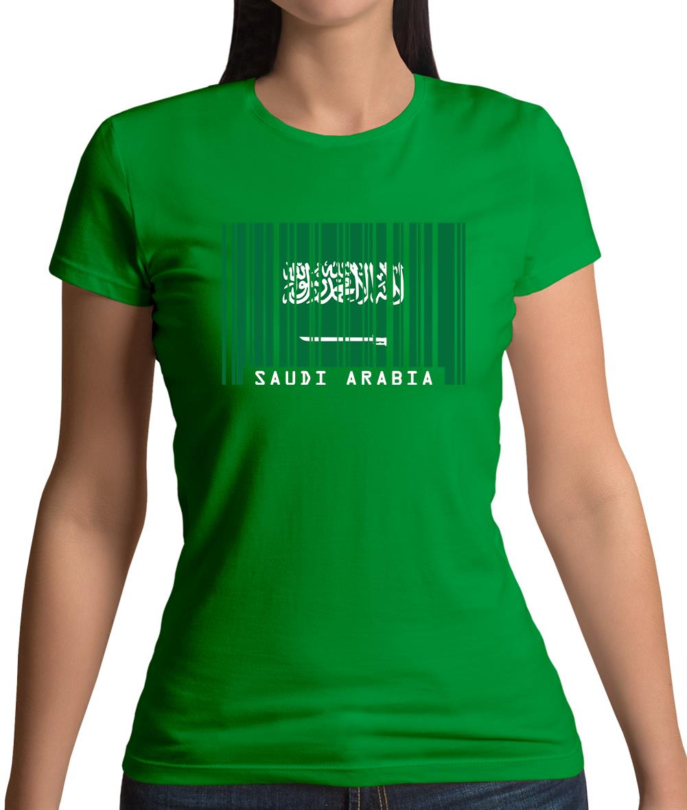 Saudi Arabia  Barcode Style Flag Womens T-Shirt