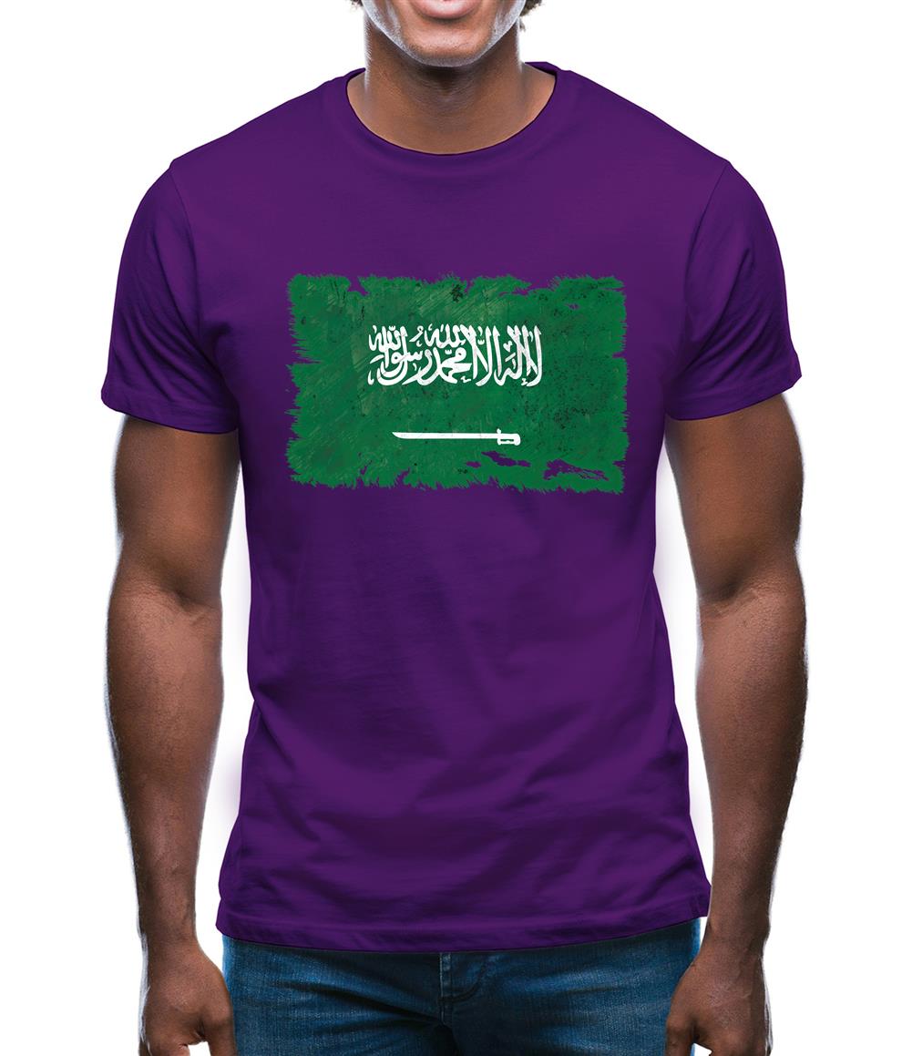 Saudi Arabia Grunge Style Flag Mens T-Shirt