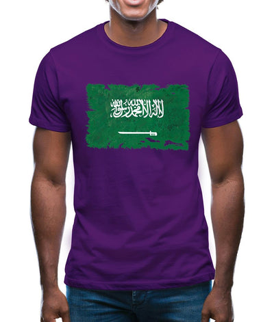 Saudi Arabia Grunge Style Flag Mens T-Shirt