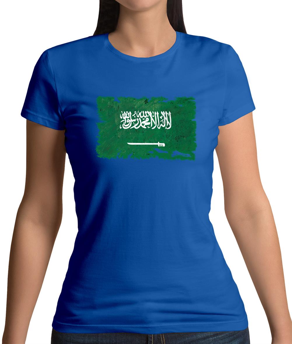 Saudi Arabia Grunge Style Flag Womens T-Shirt
