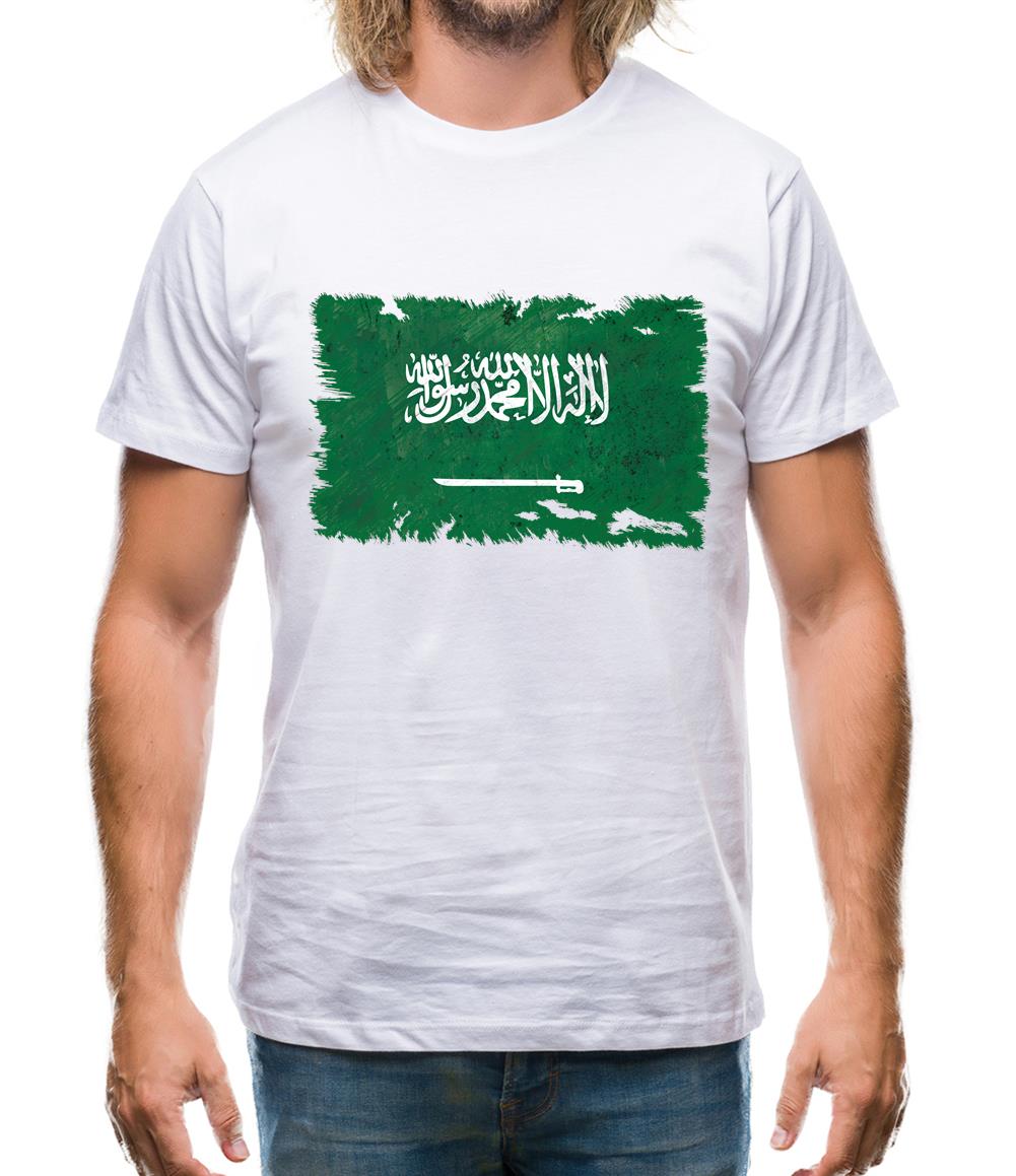 Saudi Arabia Grunge Style Flag Mens T-Shirt