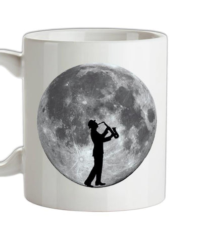 Saxophone Player Moon Ceramic Mug