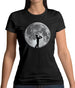 Saxophone Player Moon Womens T-Shirt