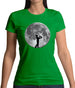 Saxophone Player Moon Womens T-Shirt