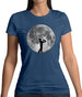 Saxophone Player Moon Womens T-Shirt