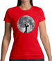 Saxophone Player Moon Womens T-Shirt