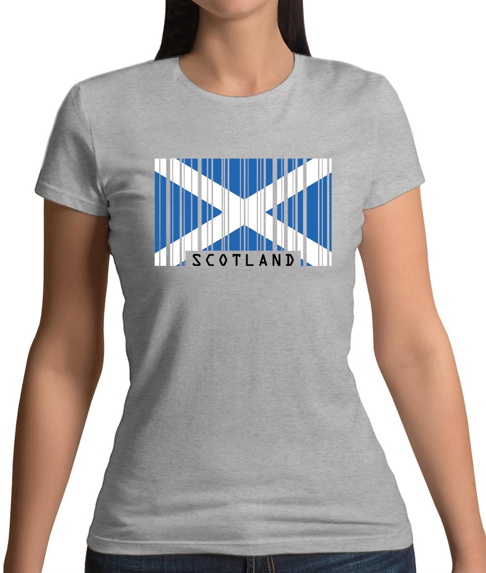 Scotland Barcode Style Flag Womens T-Shirt