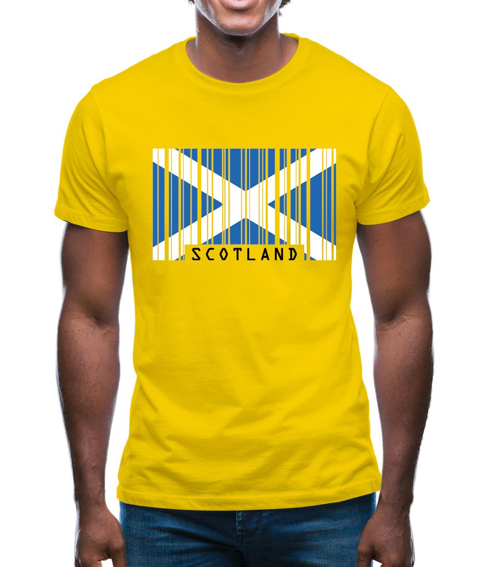 Scotland Barcode Style Flag Mens T-Shirt