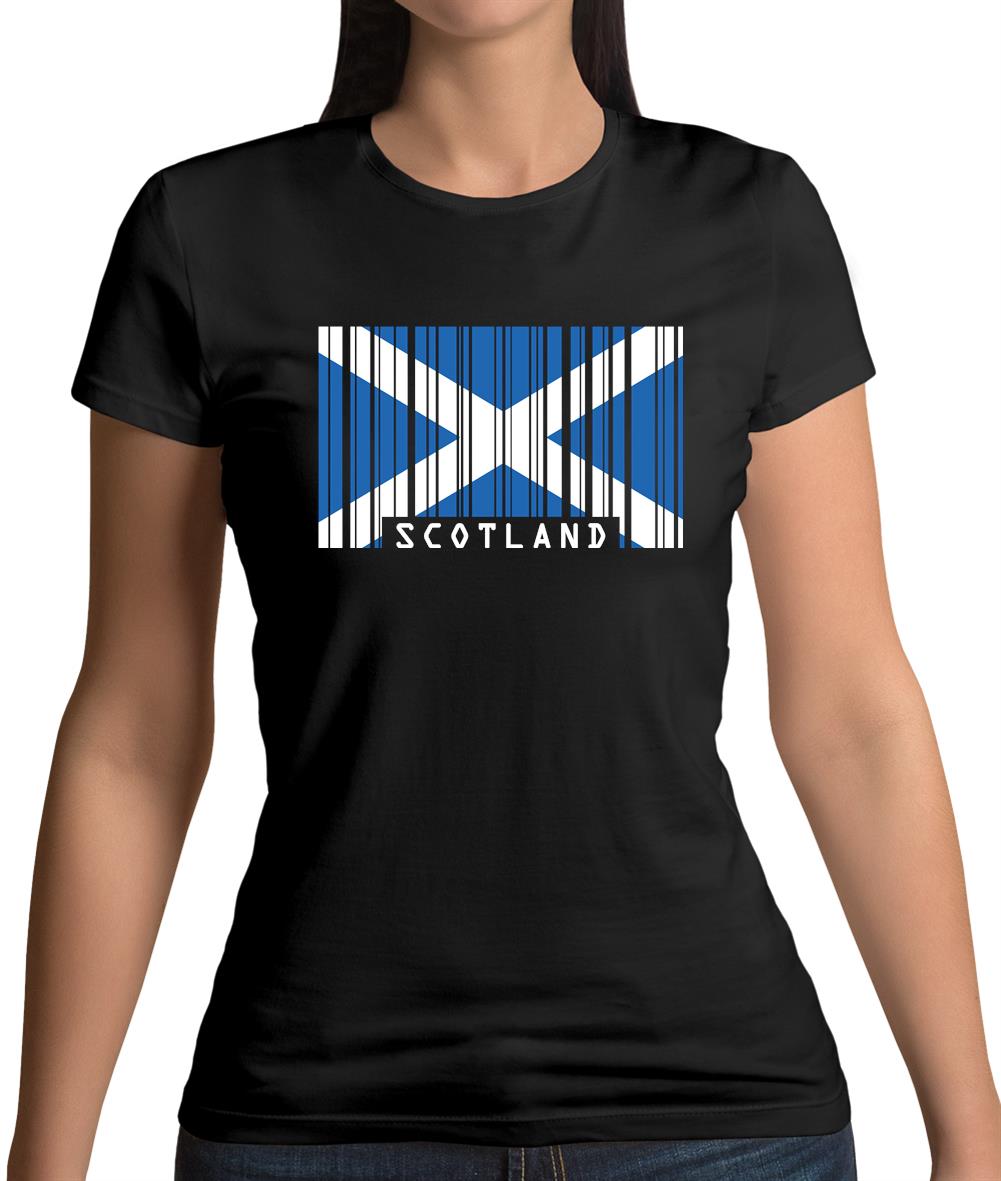Scotland Barcode Style Flag Womens T-Shirt