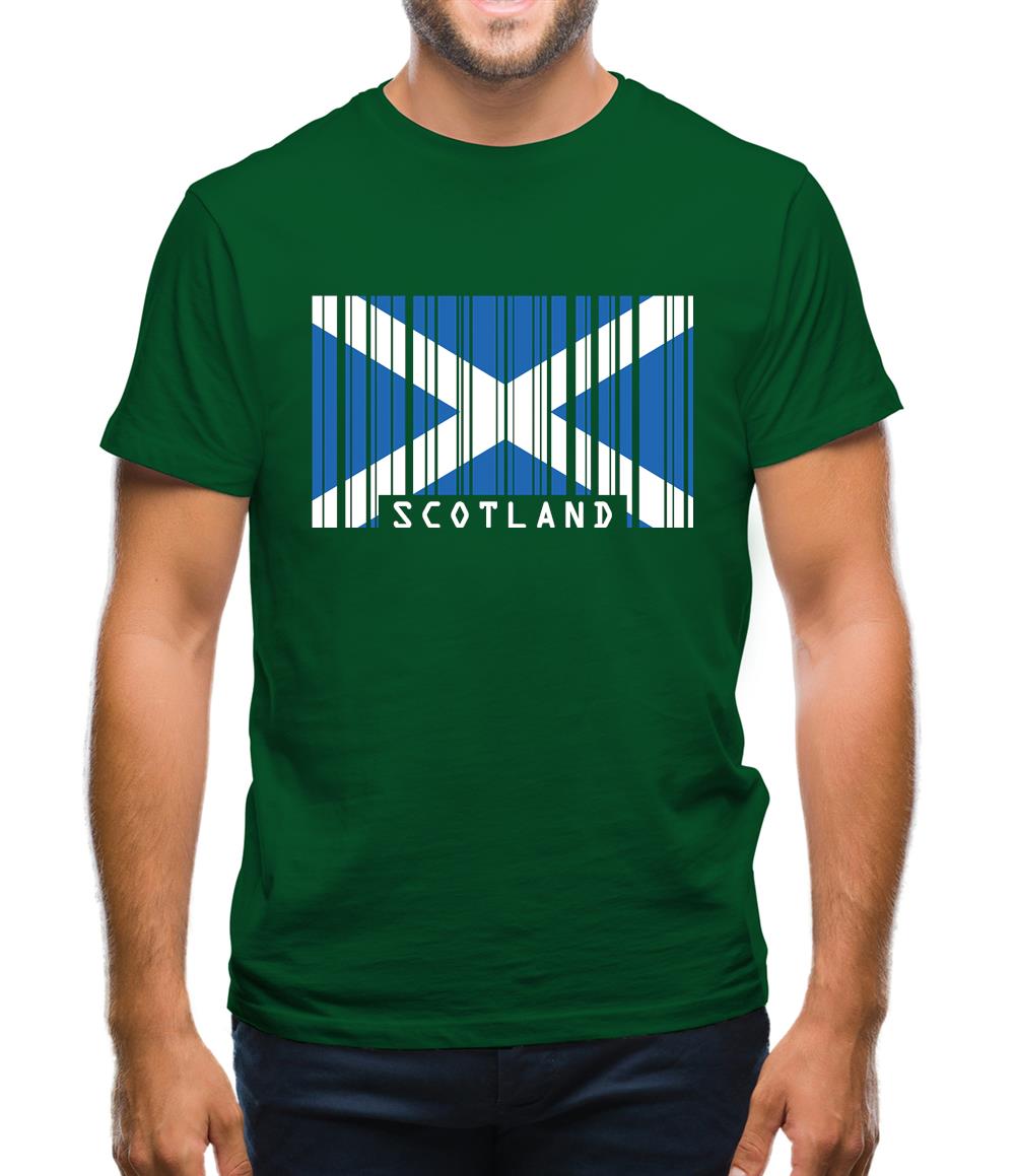 Scotland Barcode Style Flag Mens T-Shirt