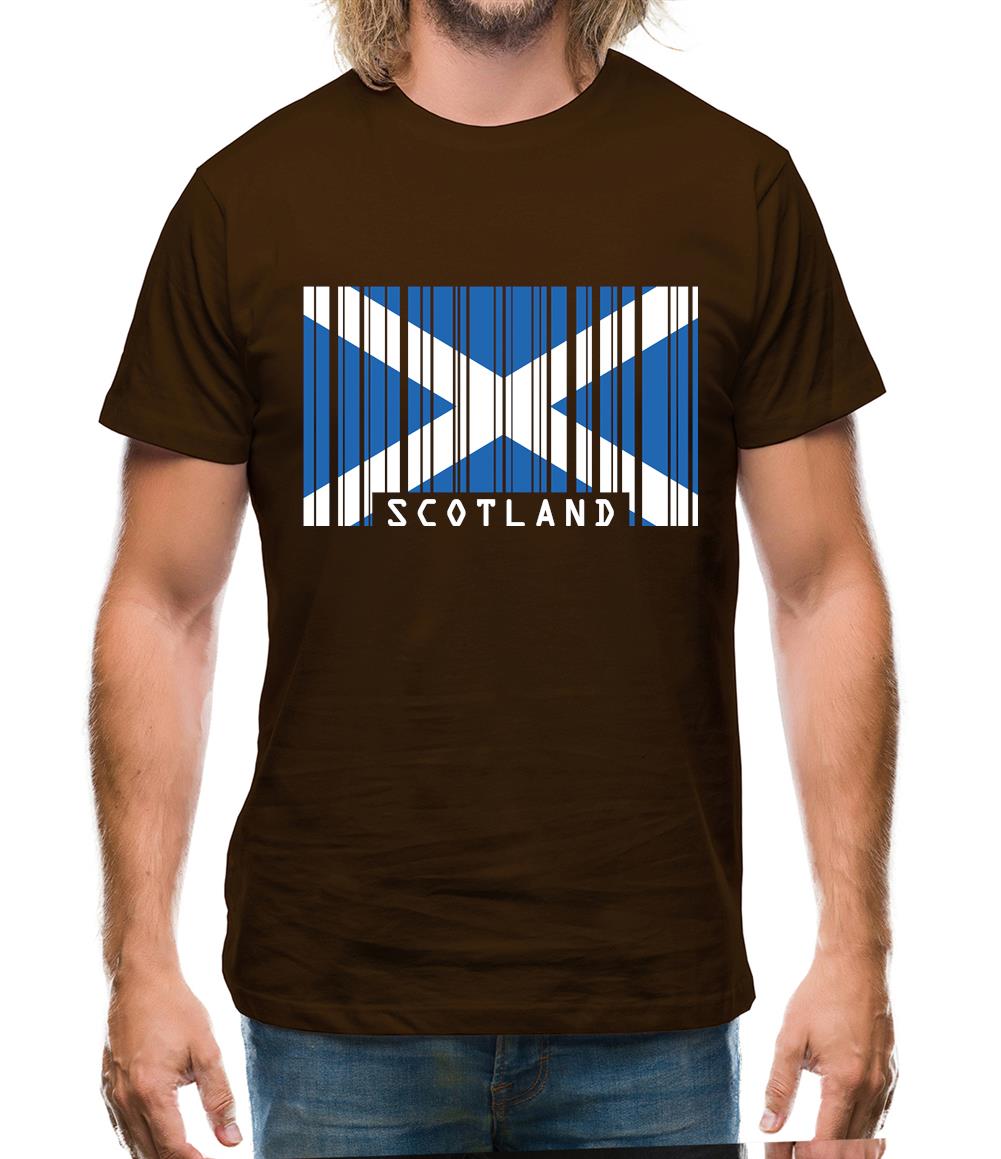 Scotland Barcode Style Flag Mens T-Shirt